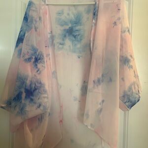 Soft Pastel Tie-Dye Kimono